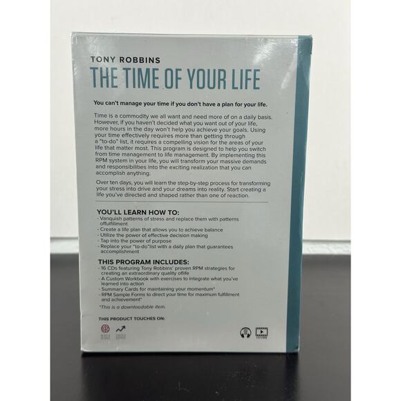 NEW SEALED Tony Robbins The Time of Your Life 16 Disc CD Box Set w/ Workbook - Picture 3 of 7